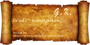 Groó Konstantin névjegykártya